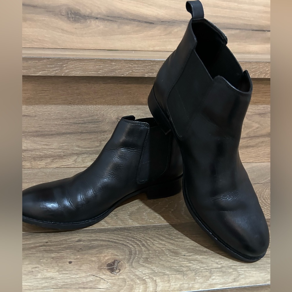 Clarks Black Leather Ankle Boots